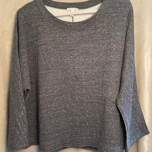 EUC Eileen Fisher soft, charcoal pullover shirt - 100% cotton